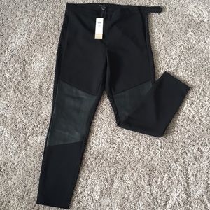 NWT Banana Republic Black Side Zip Slacks